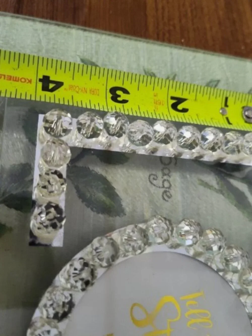Design Guild LOVE Clear Glass Picture Frame Faux Crystal Accents 3x3 In.
